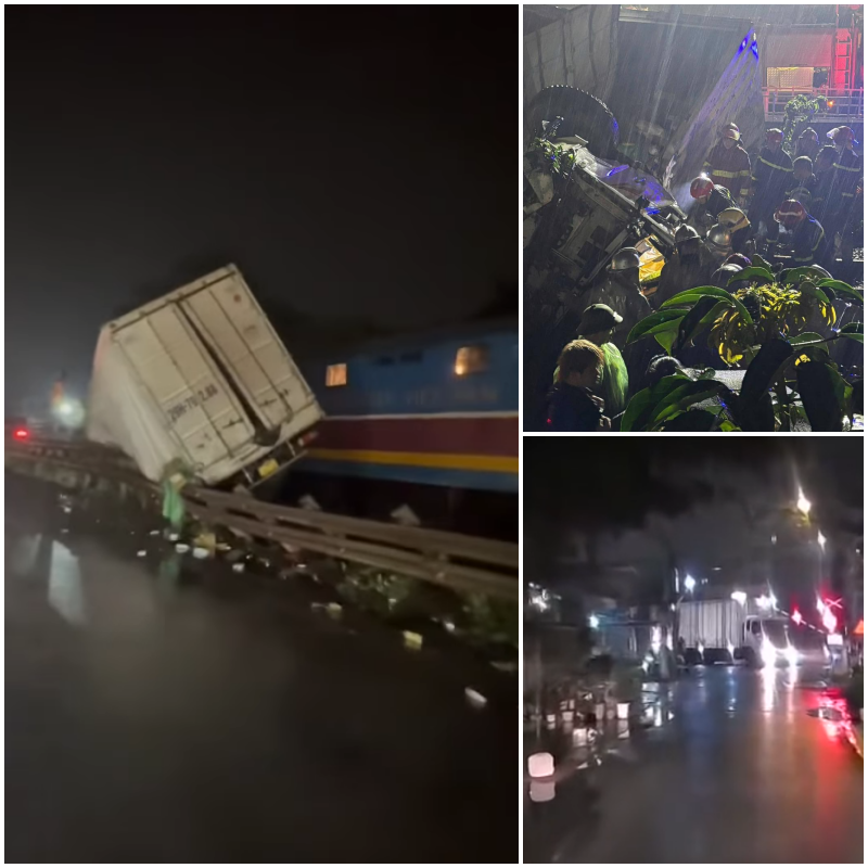 Tàu hoả varcham với xe tải khiến 2 người tvong và 1 người thương nặng tại Thanh Trì – Hà Nội