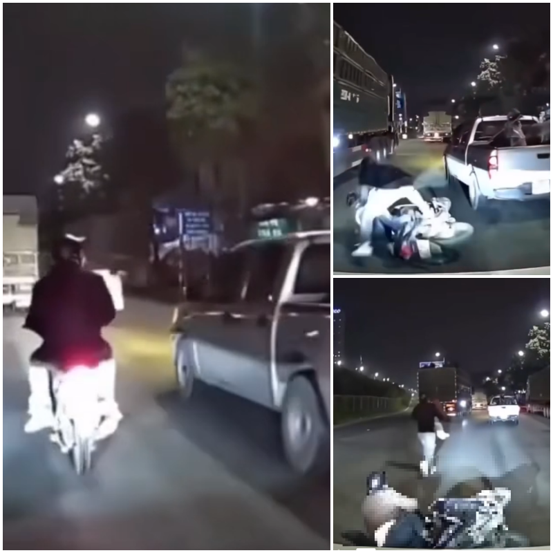 Hành động lái xe khó chấp nhận của tài xế bán tải…