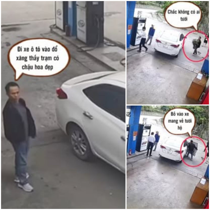 ẢO THẬT ĐẤY Anh trai đi xe ô tô cùng vợ vào trạm xăng