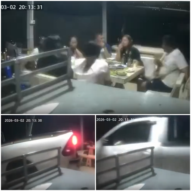 Khi mọi người còn đang say sưa trong câu chuyện dang dở, chiếc ô tô điên cuồng lao tới như một bóng ma