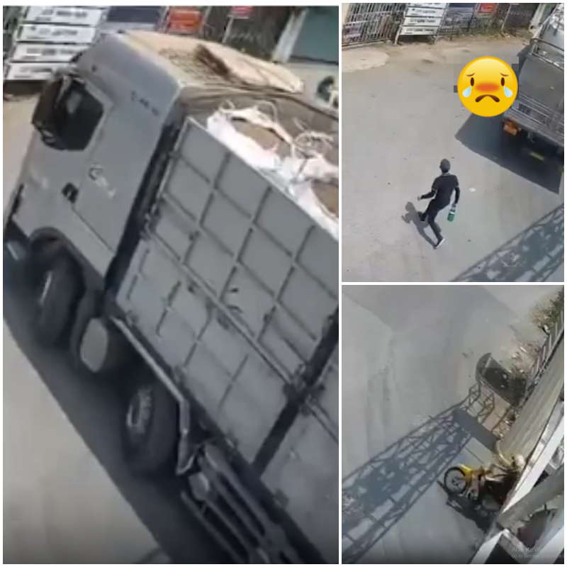 Xe container t.o.n.g người đi xe đạp ko qua khỏi